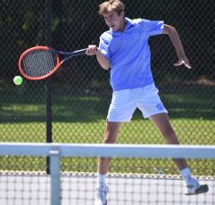 Cannon Nethercott (pictured) and Will Chastain won in two sets at No. 2 doubles in the Wildcats' second-round playoff win over Carrollton. (Andy Diffenderfer, Tribune & Georgian)