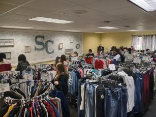 The Camden County High School Future Business Leaders of America (FBLA) staff Sadie’s Closet, a resource for students in need.