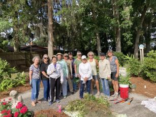 St. Marys Garden Club members recently participated in a spring cleanup day at the St. Marys Senior Center.
