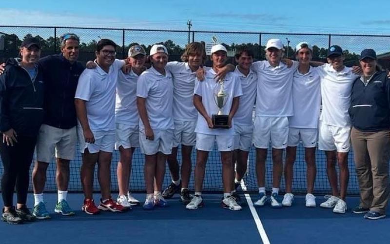 The Wildcat boys outpointed Valdosta, 4-1 in the final Tuesday to win the Region 1-7A tennis tournament. Camden had beaten Colquitt in a semifinal. (Submitted photo)