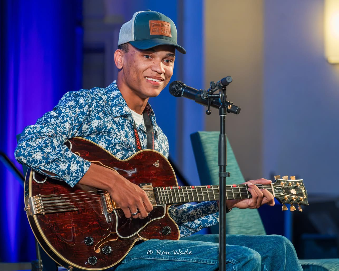 The Woodbine Opry’s youngest performing member, 20-year-old Landon Preston, recently performed at the Chet Atkins Appreciation Society convention in Nashville, Tenn.  Photo by Ronnie Wade