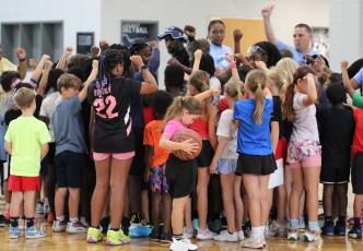 About 100 young players participated in the Lady Wildcats basketball camp this week. (Andy Diffenderfer, Tribune & Georgian) 