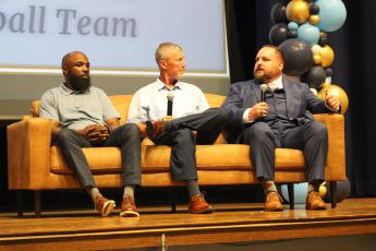 Among the honorees were the Wildcats’ 2003 state championship football team, represented by Kevin Patterson, Jeff Herron and Aaron Ferrell. (Andy Diffenderfer, Tribune & Georgian)