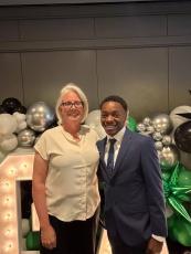 Camden County 4-H’er Ezekeial Brooks, right, recently competed in the 83rd annual 4-H State Congress in Atlanta. With Brooks is 4-H agent Shawnie Sahadeo.