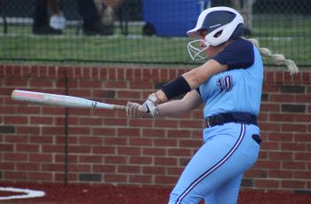 Piper Petrine bats Monday in Camden's win over Brunswick. (Andy Diffenderfer, Tribune & Georgian)