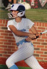 Hallie Holland hits for Camden against Valdosta. (Andy Diffenderfer, Tribune & Georgian)