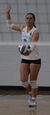 Michaela Spiers serves during the Region 1-7A tournament in Kingsland. (Andy Diffenderfer, Tribune & Georgian) 