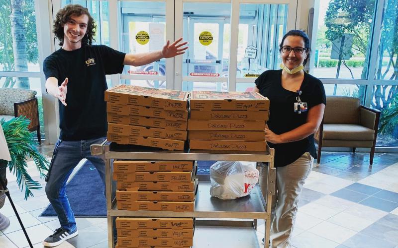 OPs Pizza donated special deliveries of pizza to Southeast Georgia Health System's Camden Campus in recent weeks to help feed healthcare workers. Local restaurants in Camden are not only donating to healthcare workers, but also to the various meal giveaways in the community. 