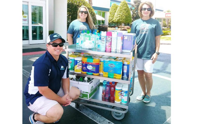 Sugarmill Elementary donated disinfecting wipes, spray, tissue and hand sanitizer to Camden Campus. A few other local schools also made similar donations.