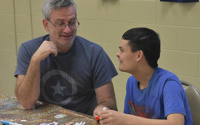 Thomas and Robert Maceluch enjoy a Special Steps activity.