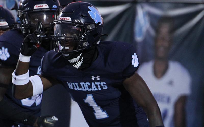 Shamarion Gibbs blocked a first-quarter punt and recovered it for a touchdown to ignite the Wildcats’ homecoming romp over Somerset Academy last Friday night. (Scott J. Bryan, Tribune &amp; Georgian)