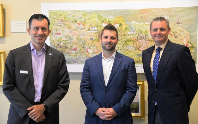 Academic Student Engagement Assistant Vice President German Vargas, Enterprise Holdings Foundation representative Colin Beauchamp and Career and Academic Advising Director Brian Weese met to to discuss career development programming for students.