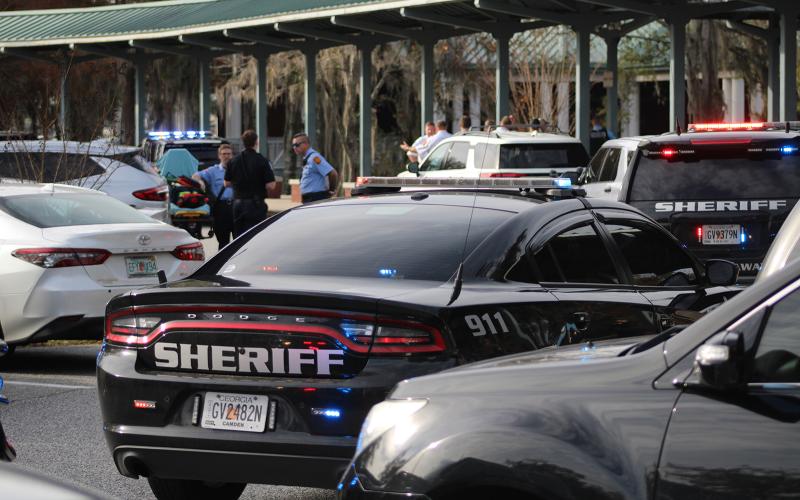 Law enforcement officials from the Camden County Sheriff’s Office, St. Marys Police Department and Kingsland Police Department rushed to Camden County High School after a reported shooting. The shooting was a hoax, officials said.