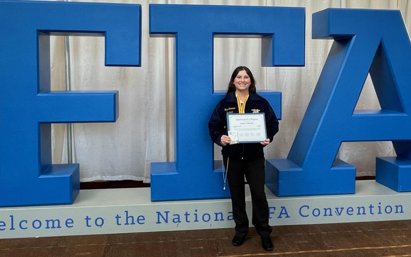Camden County native Haley Halstead recently received an American FFA Degree, which only about 1% of FFA students earn.