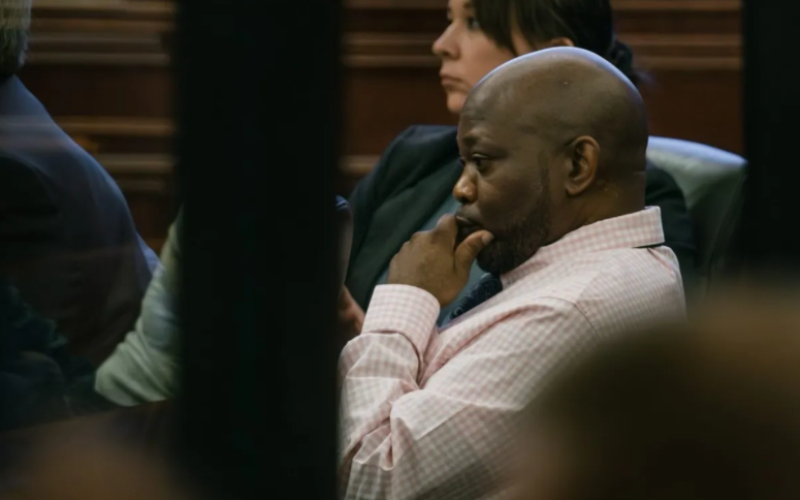 Varshan Brown, 49, of Woodbine listens to court proceedings on Sept. 14. (Justin Taylor | The Current)