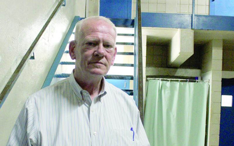 Camden County Sheriff Jim Proctor stands in one of the jail pods in the county jail. Since November, five Camden County Sheriff’s Office corrections officers have been arrested for incidents connected to treatment of inmates.