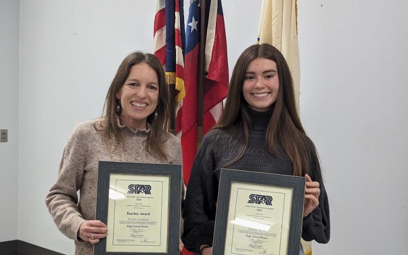 Amelia Acosta, right, was named the Kiwanis Club of St. Marys STAR Student. With Acosta is her STAR Teacher selection, Kristen Suddath.