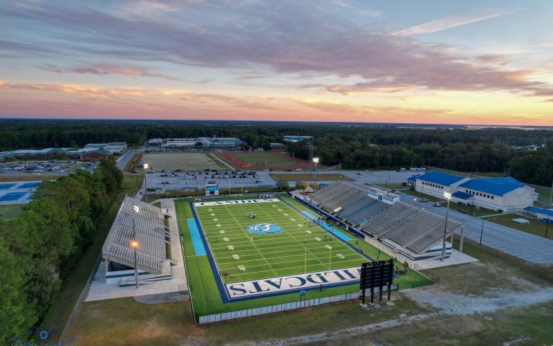 The Camden County Public Service Authority voted 5-2 to give Chris Gilman Stadium, and the baseball and softball fields off Wildcat Drive, to Camden County Schools. (Michael Lewis Aerial Photography)