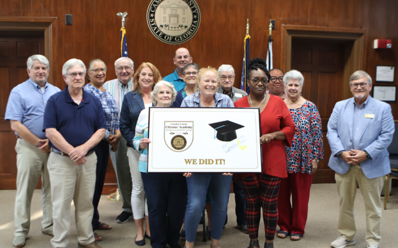 Camden County recently concluded its 2024 Citizens’ Academy Class. From left are Nick Harris, David Reinhardt, Ruth Harrison, Lannie Brant, Janet Rainer, Betty Mounts, Ben Casey, Robin Braswell, Shannon Smithson, Jim Goodman, Volinda Sarvis, Brittney Sullivan, Jeanne Legner, and Martin Turner.