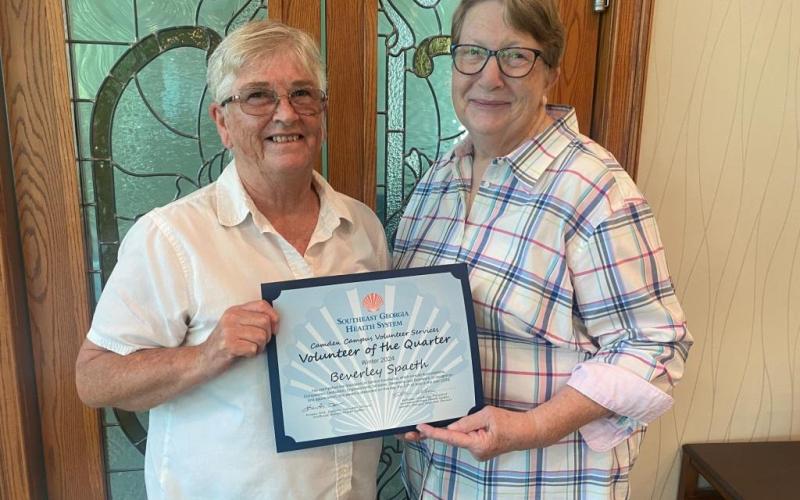 The hospital’s spring Volunteer of the Quarter was Joyce Hood.