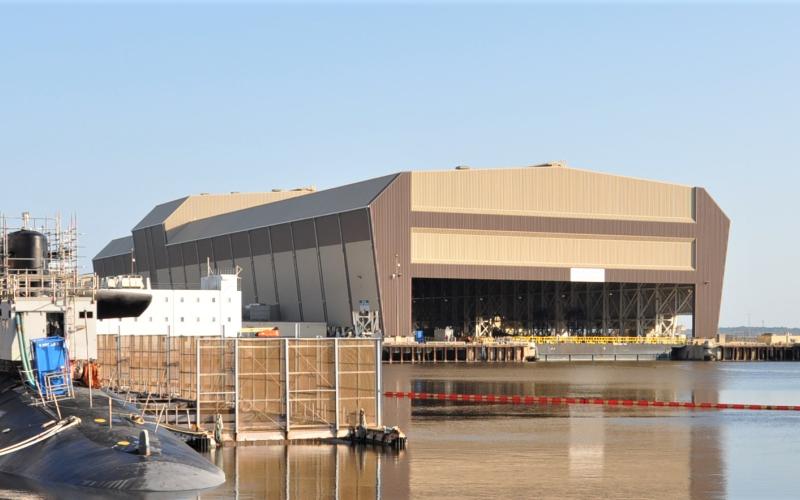 The Trident Refit Facility covered dry dock is one of the largest covered dry docks in the world.