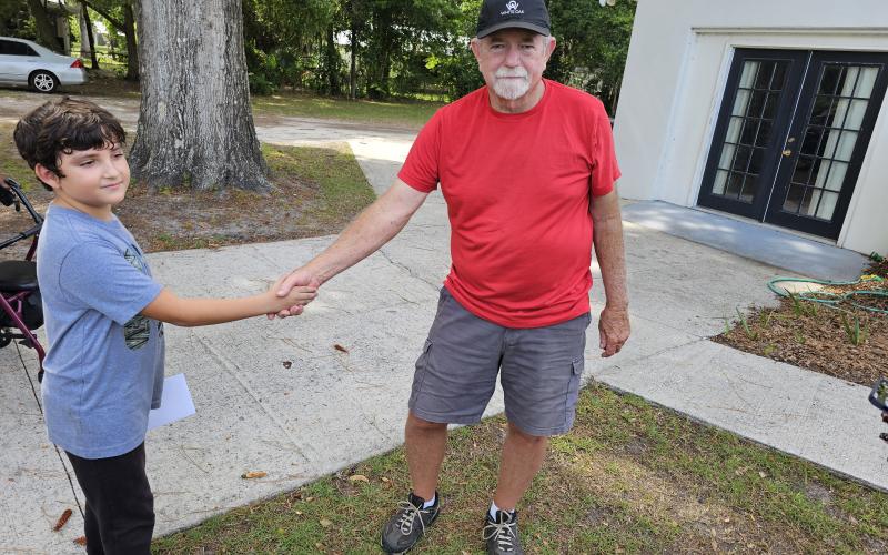 During a social function June 29 at St. Marys First Presbyterian Church, rising fifth-grader Kendrick “Bubba” Myers, found a shiny metal object while playing in the dirt driveway. It was a Camden County High School Class of 1972 ring belonging to George Highsmith.