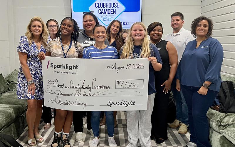 Sparklight recently donated $7,500 to Camden County Family Connections to support the Healthy Eating Habits Program at Clubhouse Camden.