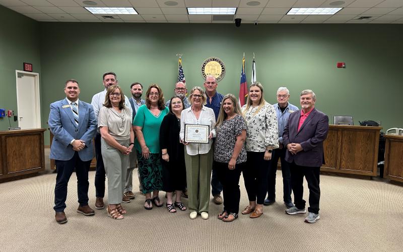 Camden County Finance &amp; Budget Department’s Melissa Rogers, center, was honored as the county’s Employee of the Quarter.