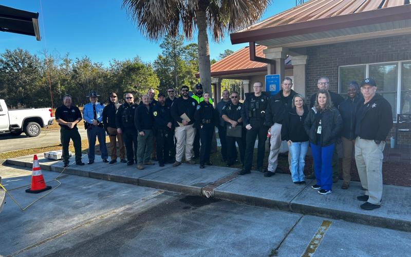 Representatives from Camden County Emergency Management, local and state law enforcement, fire and EMS agencies, the Camden County School System, and Southeast Georgia Health System attended an active threat exercise Dec. 12 at Mamie Lou Gross Elementary School in Woodbine.