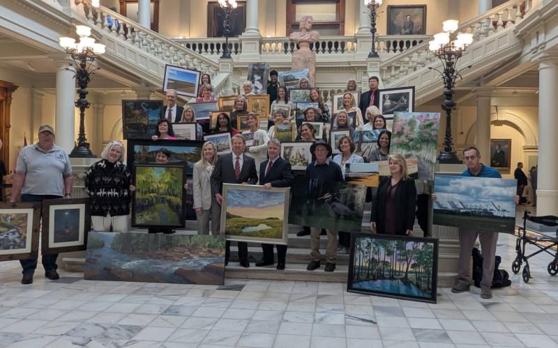 Camden County High School Visual Arts teacher Chris Dougherty is one of 40 artists who have their work in the “Art of Georgia” display at the Georgia State Capitol.