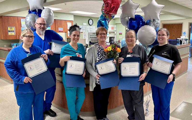 Heather Bonetti, from left, Jeff Graby, Doris Rist, Norah Shusko, Stephanie Bird and Autumn Parson represent the Southeast Georgia Health System Camden Campus Med/Surg team.