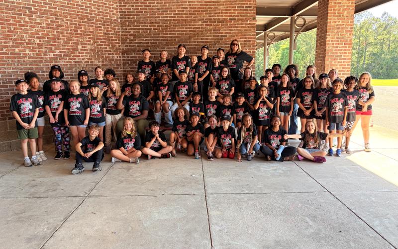 A total of 64 students earned half-marathon shirts as part of the Mamie Lou Gross Elementary School Bulldog Running Club.