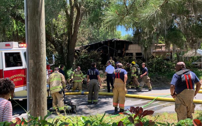 The house at 206 Citrona Drive in Fernandina Beach caught fire Tuesday.  Robert Fiege/News-Leader