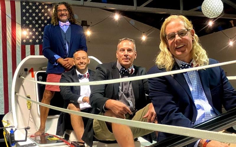 The Foar From Home team, which will embark on a 3,000-mile transatlantic journey includes Billy Cimino, Hupp Huppmann, Paul Lore and Cameron Hansen.