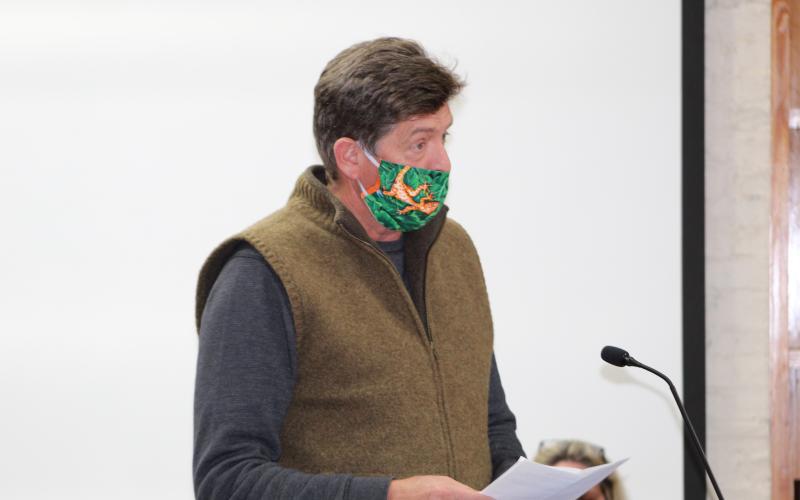 Jack Knocke spoke to the Fernandina Beach City Commission about the job performance of City Manager Dale Martin, who he said is responsible for “manufactured emergencies,” such as allowing the city’s contract with Indigo Golf Partners to expire.