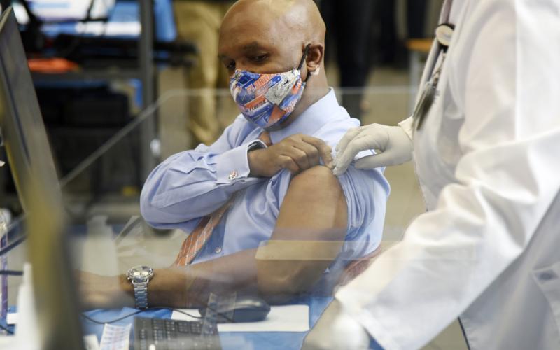 On Monday, UF Health Jacksonville CEO Dr. Leon L. Haley Jr. received the first COVID-19 vaccination in Florida. The first round of vaccinations will go to health care workers, with thousands expected to have been vaccinated by the end of the week. UF HEALTH JACKSONVILLE