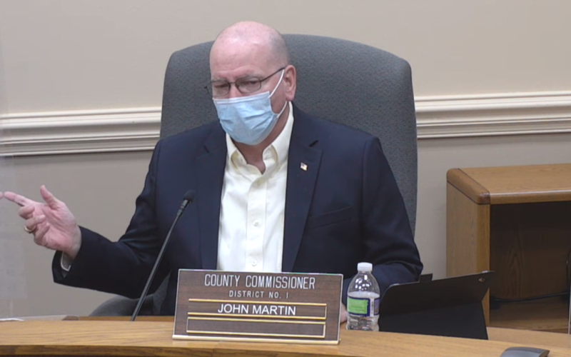 Nassau County Commissioner John Martin asks a question during the BOCC’s Monday meeting.