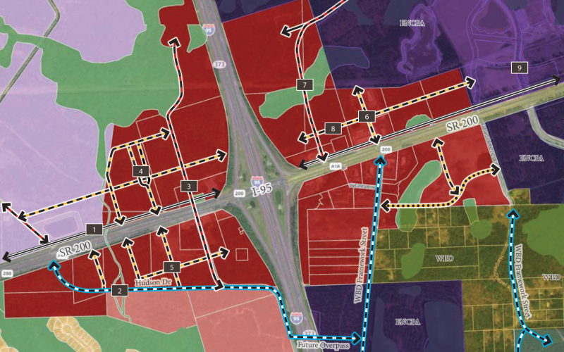The S.R. 200/A1A Corridor Master Plan proposes several new commuter routes to improve connectivity between local businesses, residential areas and public facilities.