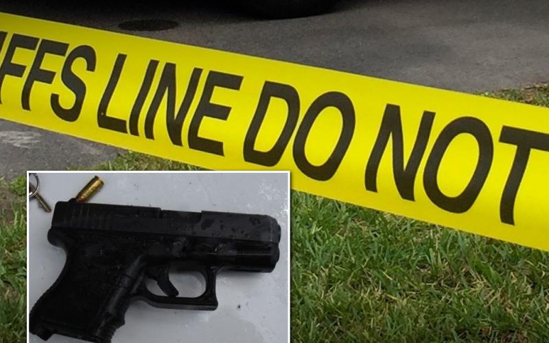 An evidence photo shows the gun used by Skylor Cole Johnson in the shooting of Benjamin Crews. NASSAU COUNTY SHERIFF'S OFFICE