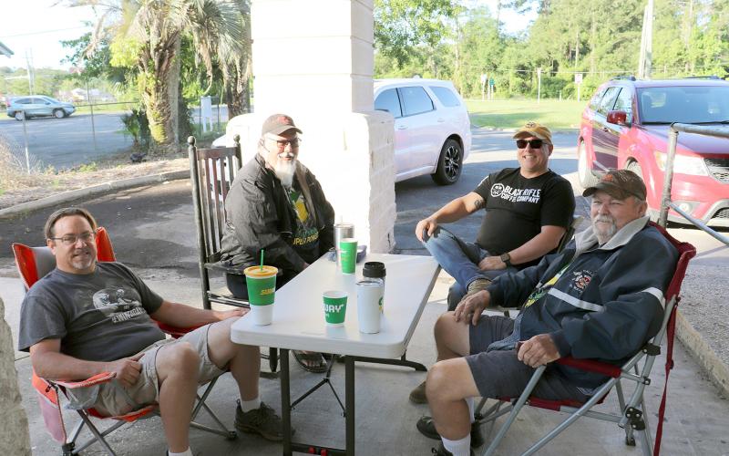Longtime friends Bill Watts, Lonnie Thomas, twins Ronald and Donald Doan meet regularly at Subway in Callahan to eat breakfast and talk about their lives. The men have met almost daily for several years. Photos by Kathie Colgrove and Amanda Ream