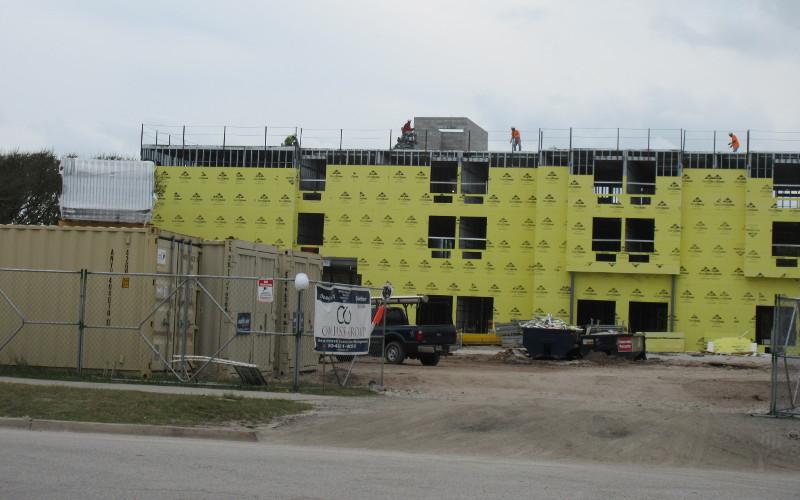 Construction crews are following social distancing guidelines while building a hotel complex along Atlantic Avenue immediately west of Main Beach. Ron Flick, president of Compass Group, the company developing the property, said keeping workers separated hasn’t been a problem since construction is not a highly enclosed environment. JULIA ROBERTS/NEWS-LEADER