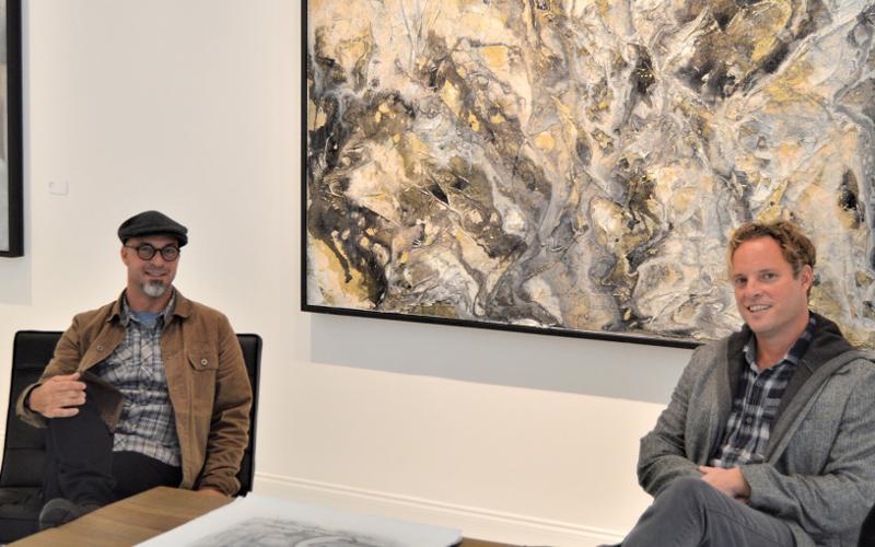 Todd Alexander, left, and Aaron Whitehouse have opened the Atlantic Contemporary, a new art gallery, at 1014 Atlantic Ave. in Fernandina Beach. JOHN SCHAFFNER/FOR THE NEWS-LEADER
