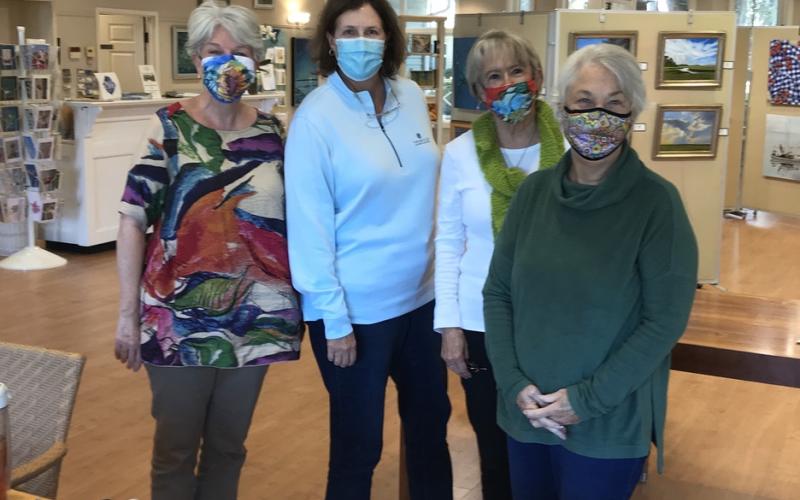 The Plantation Artists’ Guild and Gallery 2020 A Look Back steering committee includes, from left, Karen Bowden, Sarah Edwards, Dickie Anderson and Barbara Hopkins.