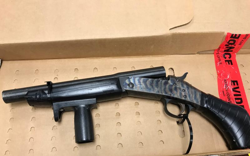 A sawed-off shotgun recovered in a shooting incident this morning in Callahan.  NCSO