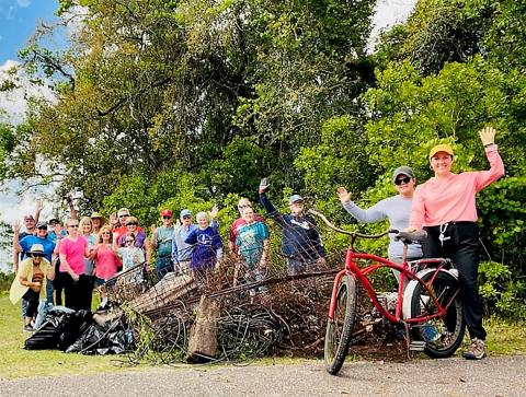 A group at Borrel Creek pulled 875 pounds of trash from the St. Marys River. Participants included Tina Goulet, Norm Goulet, Charlie Simmons, Gabriela Simmons, Karen Adams, Kari Dent, Misty Gilliland, Janie Johnson, Pat McLaughlin, Alex Nelsen, Ed Torgersen, Deanne Torgersen, Kendall Martin, Shelby Martin, Karen Martin, Bruce Martin, Judy Tann, Linda Sentell and Ronnie Sentell.