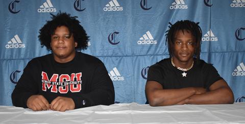 CCHS wrestlers Anthony Yancey (left) and Cah'Mari Johnson have signed with Minot State. (Andy Diffenderfer/Tribune & Georgian)