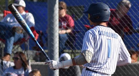 Garrett Albright steps to the plate in the Wildcats’ win over Lowndes. (Andy Diffenderfer, Tribune & Georgian)