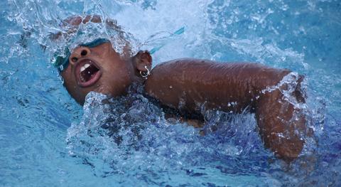 Kamaya Quarterman (pictured from an earlier meet) placed sixth in the 50 freestyle Monday at the district championships in Brunswick. (Andy Diffenderfer, Tribune & Georgian)