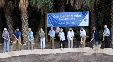 Business and community leaders -- plus Gov. Brian Kemp -- break ground on the new Cumberland Inlet eco-tourism development.