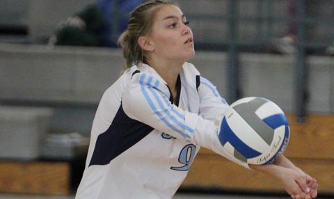 Ansleigh Paul extends the rally in the Lady Wildcats' tri-match Sept. 20. (Andy Diffenderfer, Tribune & Georgian)